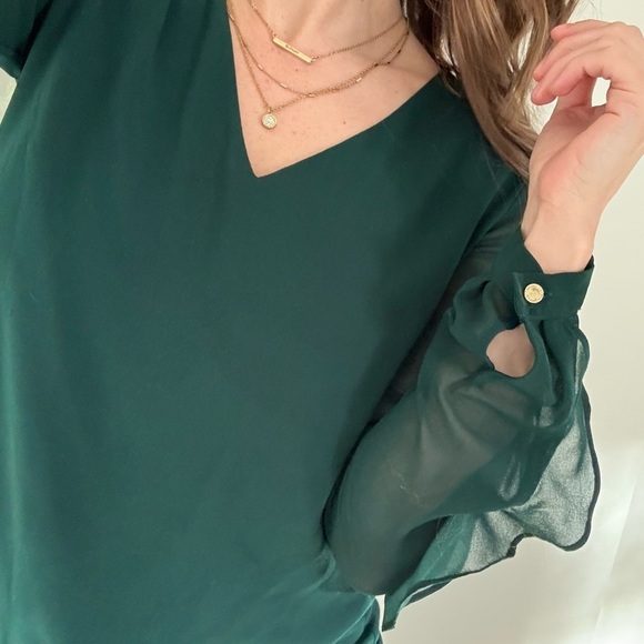 Calvin Klein ruffle sleeve top - Picture 3 of 6